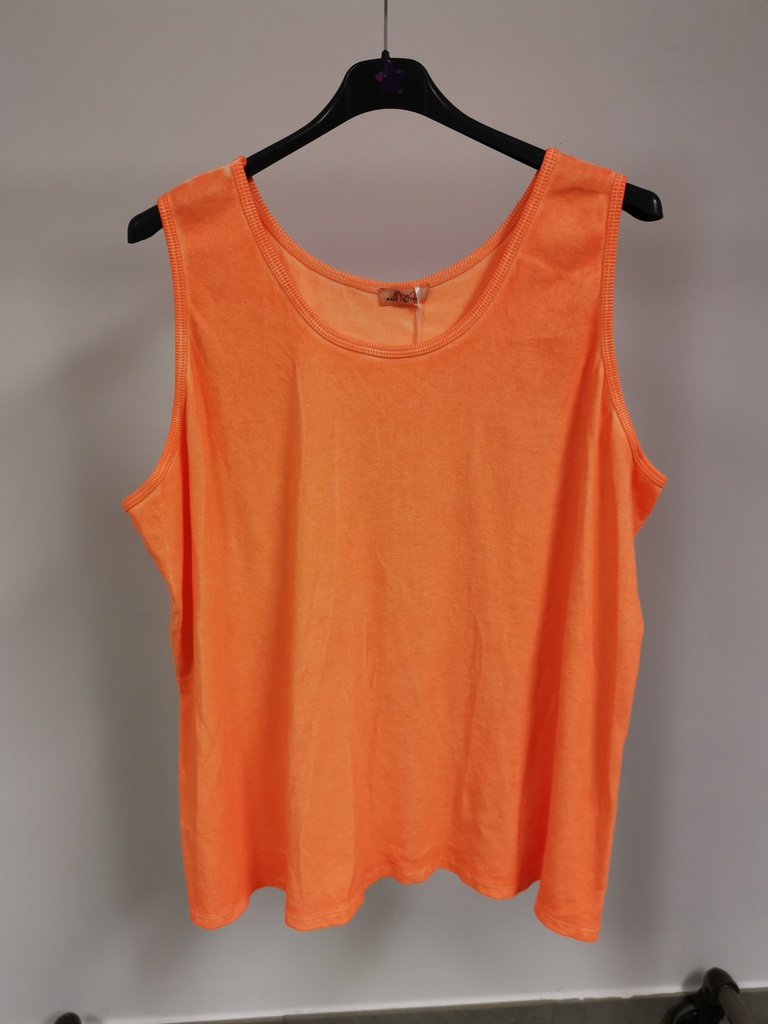 Tank top coton orange fluo