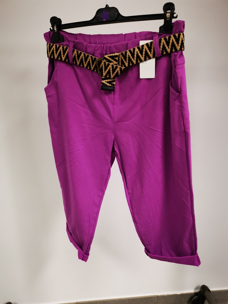 Pantacourt "Magique" avec ceinture magenta