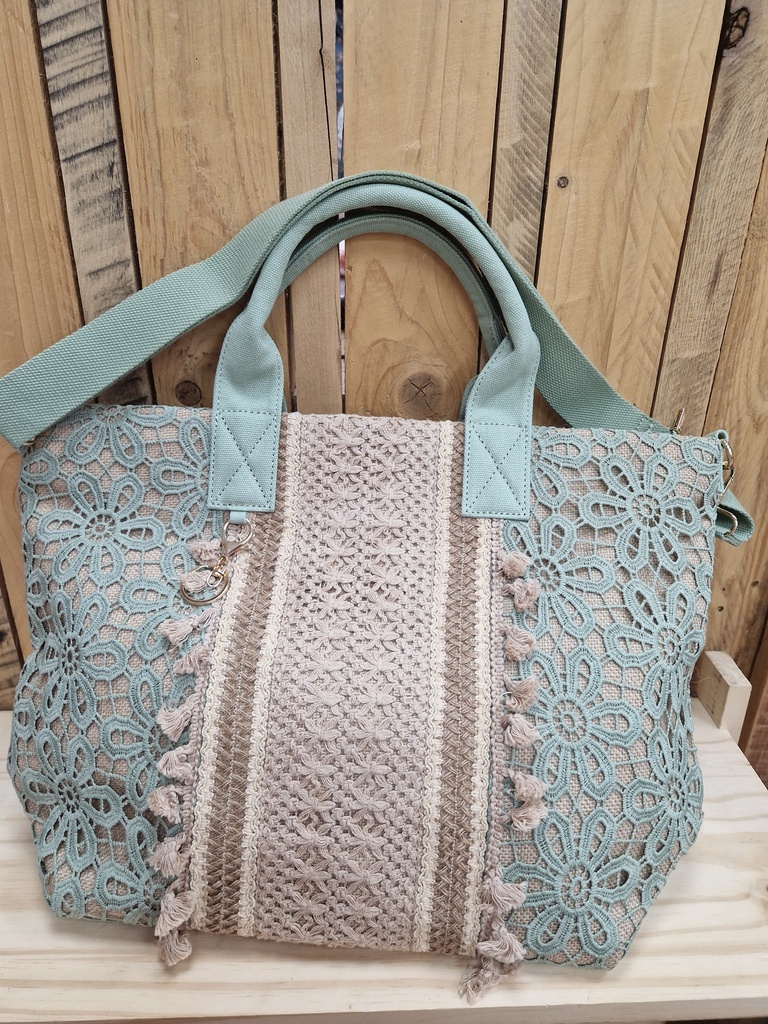 Grand sac "Marry" vert eau