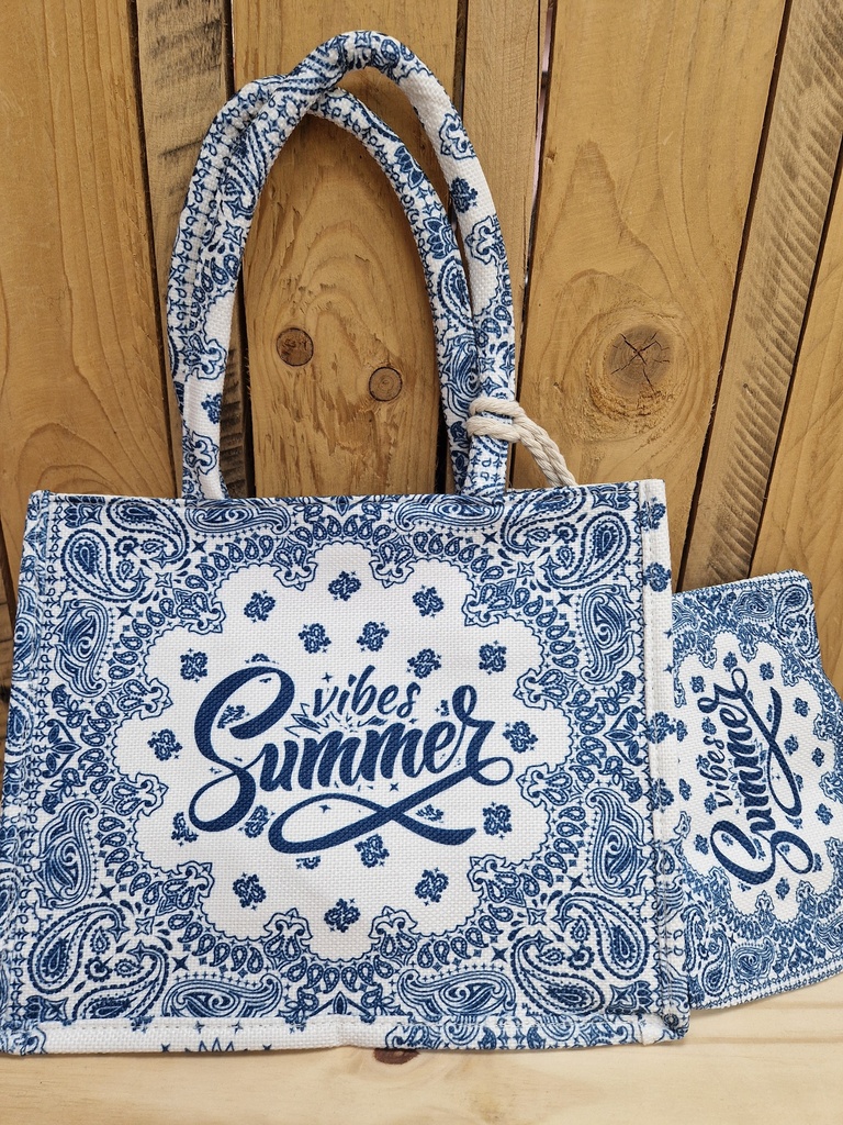 Sac + pochette "Summer Vibes" marine