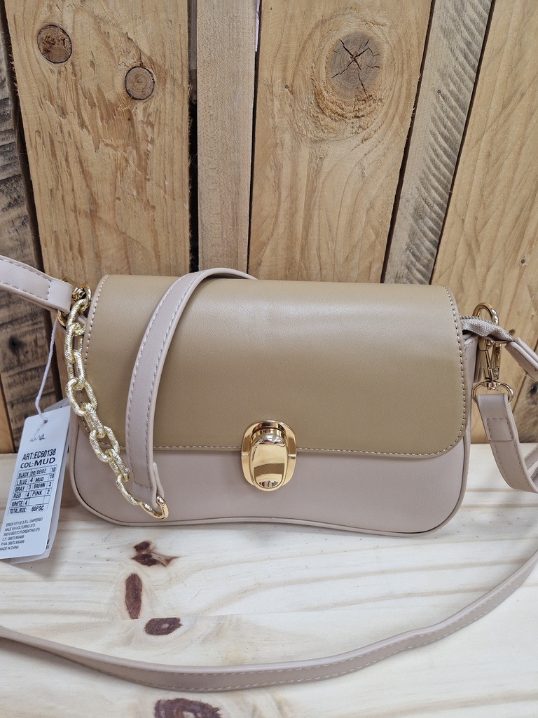 Sac "Lisa" beige et camel