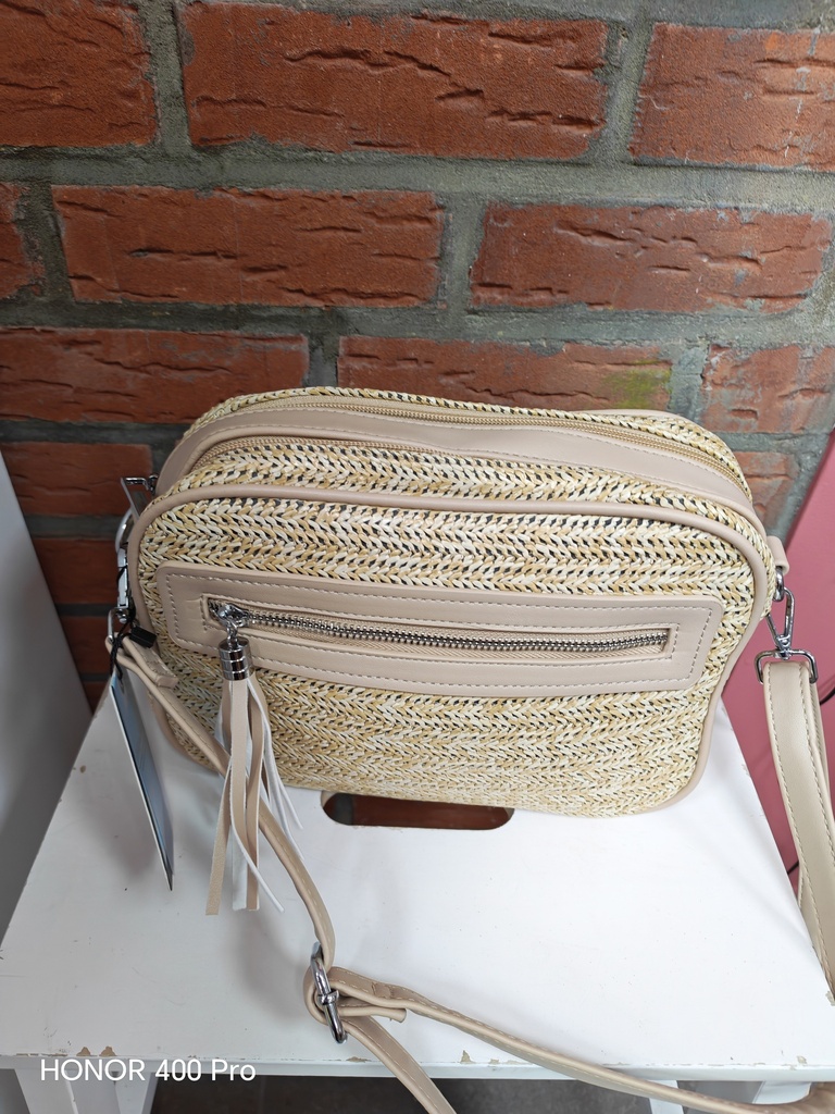 Sac "Martine" rectangulaire uni beige