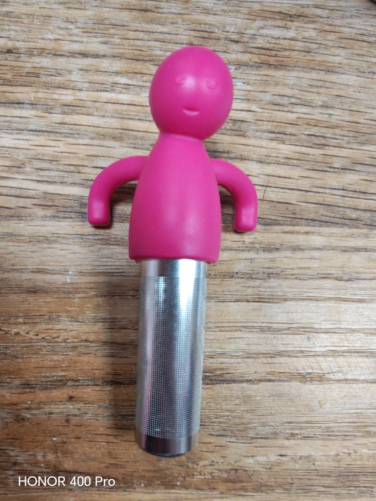 Infuseur à thé silicone bonhomme rose