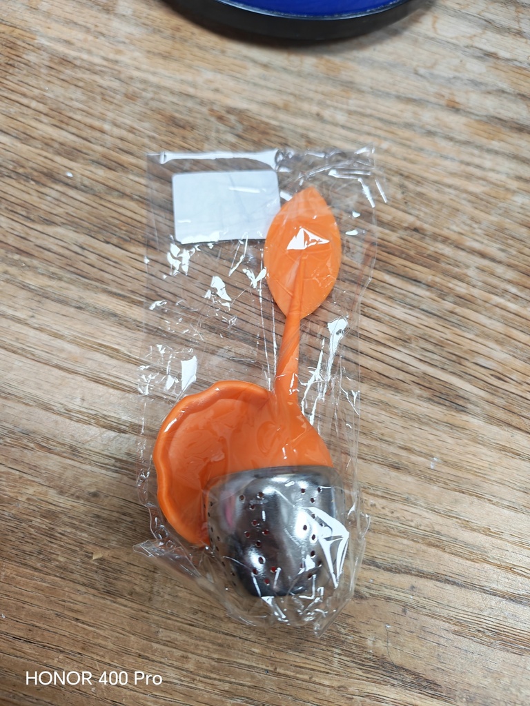 Boule à thé feuilles-bac à gouttes orange