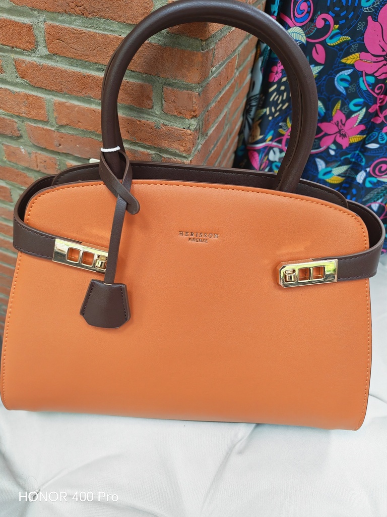 Sac "Cindy" chocolat/orange