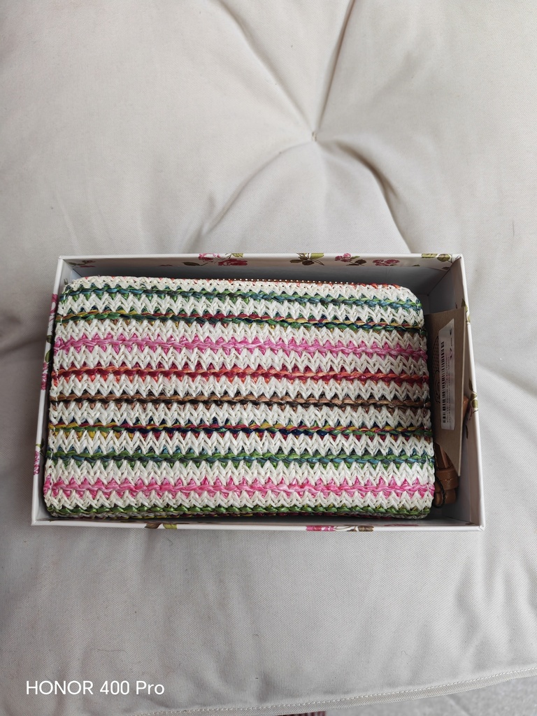 Porte-feuille "Martine" multicolore rose/bleu