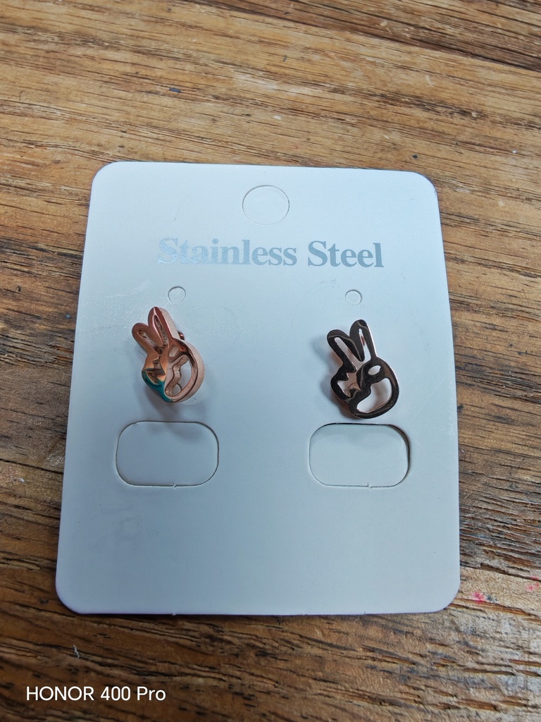 Boucles d'oreilles Acier Chirurgical Gold rose Peace