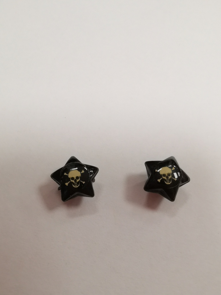 Boucles d'oreilles aimantées "Skull pirate os" UNITAIRE