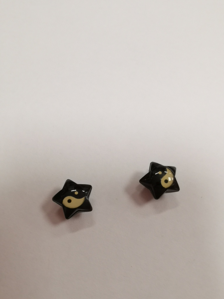 Boucles d'oreilles aimantées "Ying-Yang" UNITAIRE