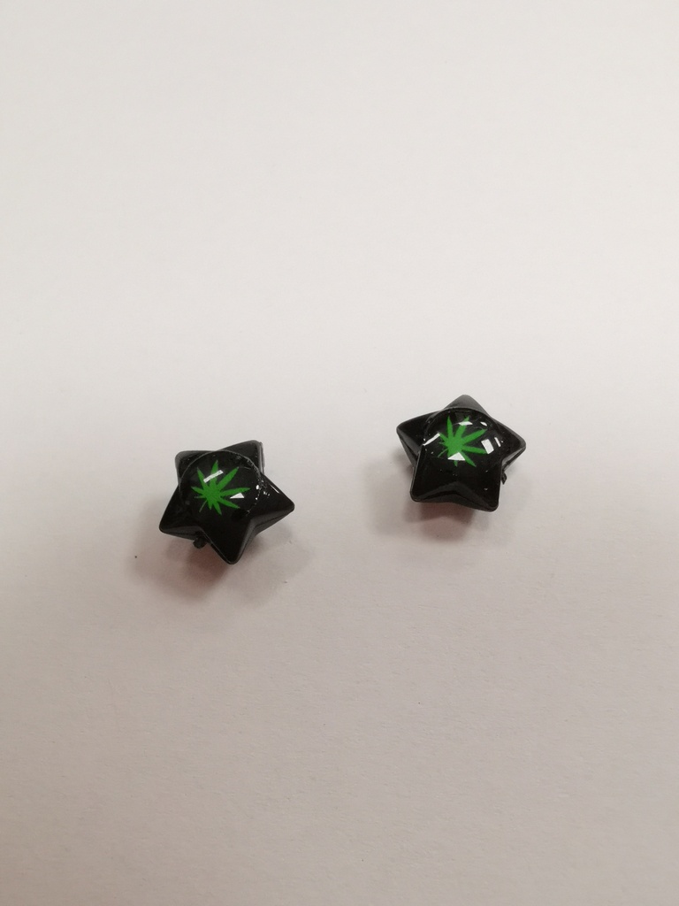 Boucles d'oreilles aimantées "Cannabis" UNITAIRE