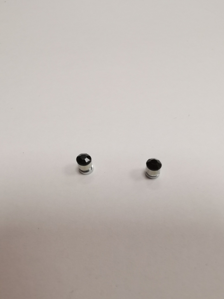 Boucles d'oreilles aimantées strass 4mm noir