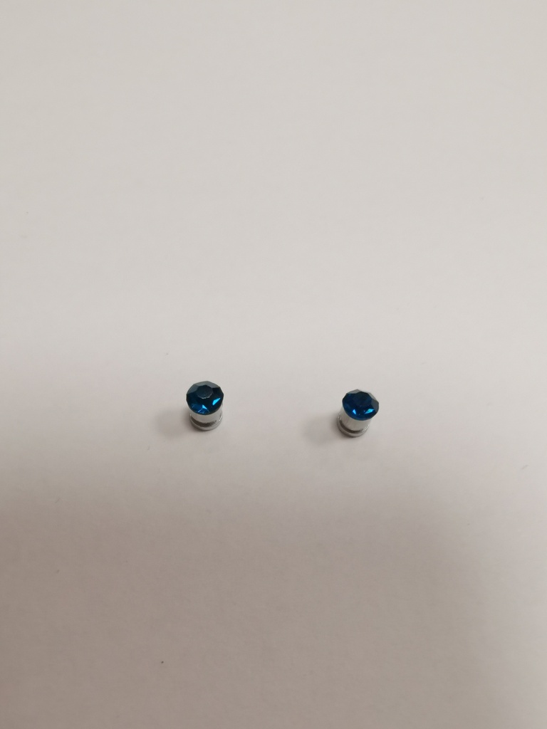 Boucles d'oreilles aimantées strass 6mm turquoise