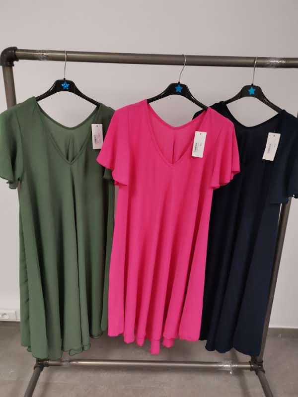 Robe "Suri" mi-longue Fuchsia