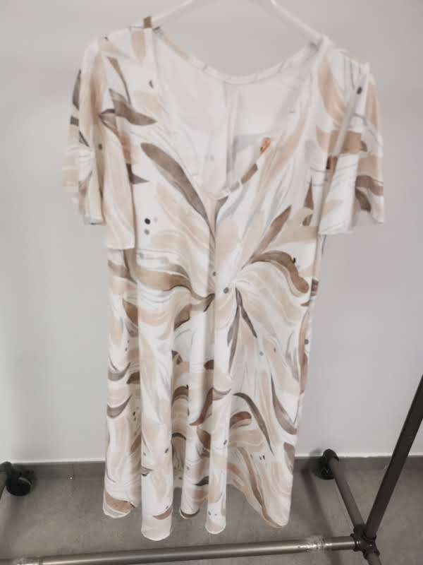 Robe "Suri" feuillage beige