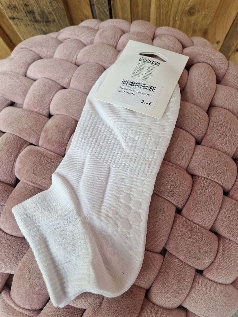 Socquettes anti-dérapantes 35-41 Blanche