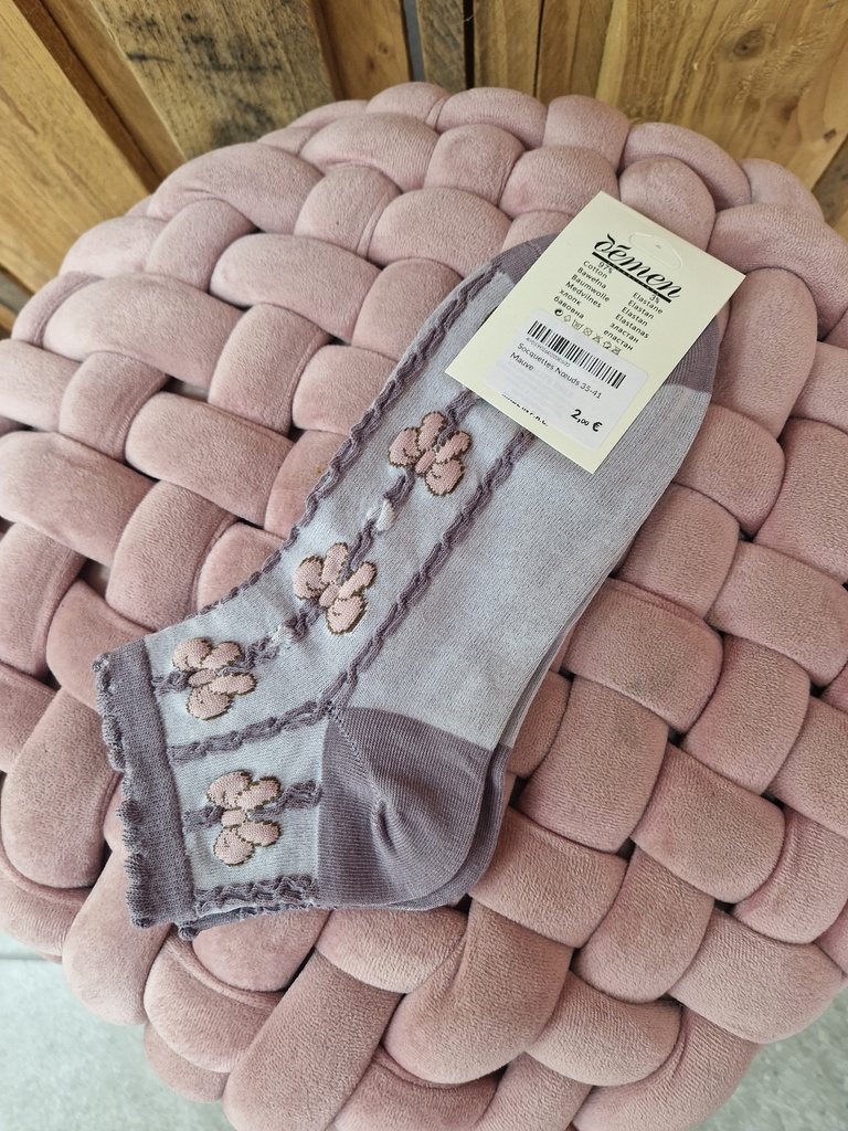 Socquettes Nœuds 35-41 Mauve