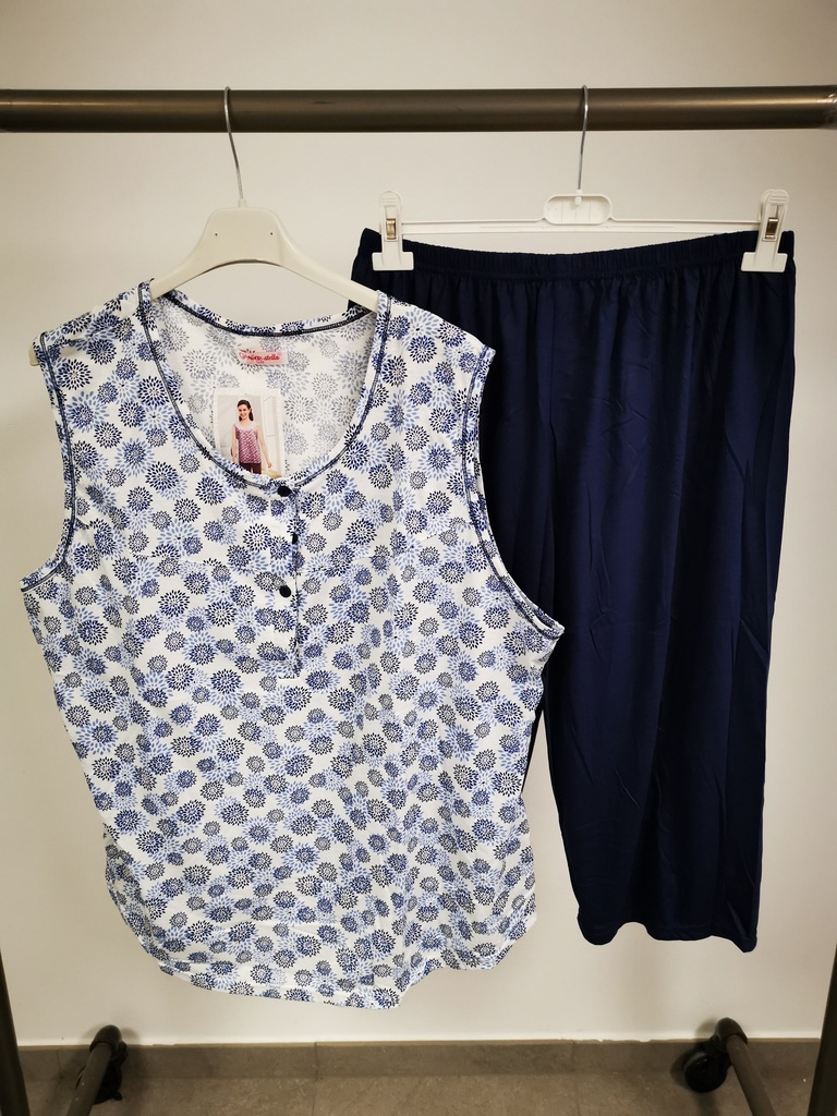 Pyjama Tank top + pantacourt "Pissenlit" Bleu