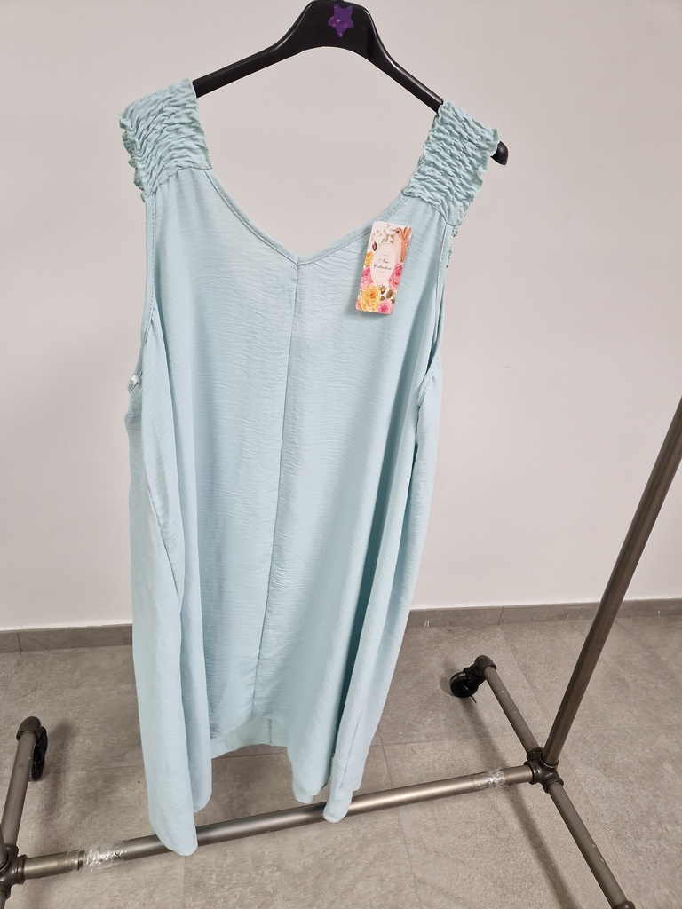 Robe unie bretelle large "Livie" Vert eau