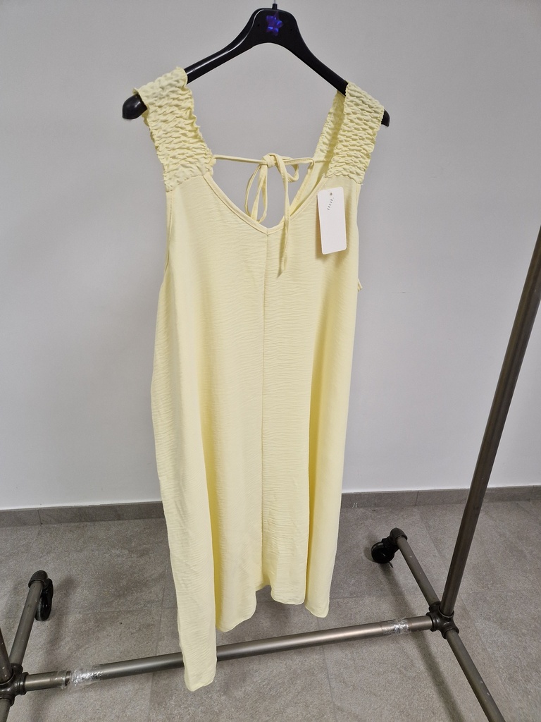 Robe unie bretelle large "Livie" Jaune pastel