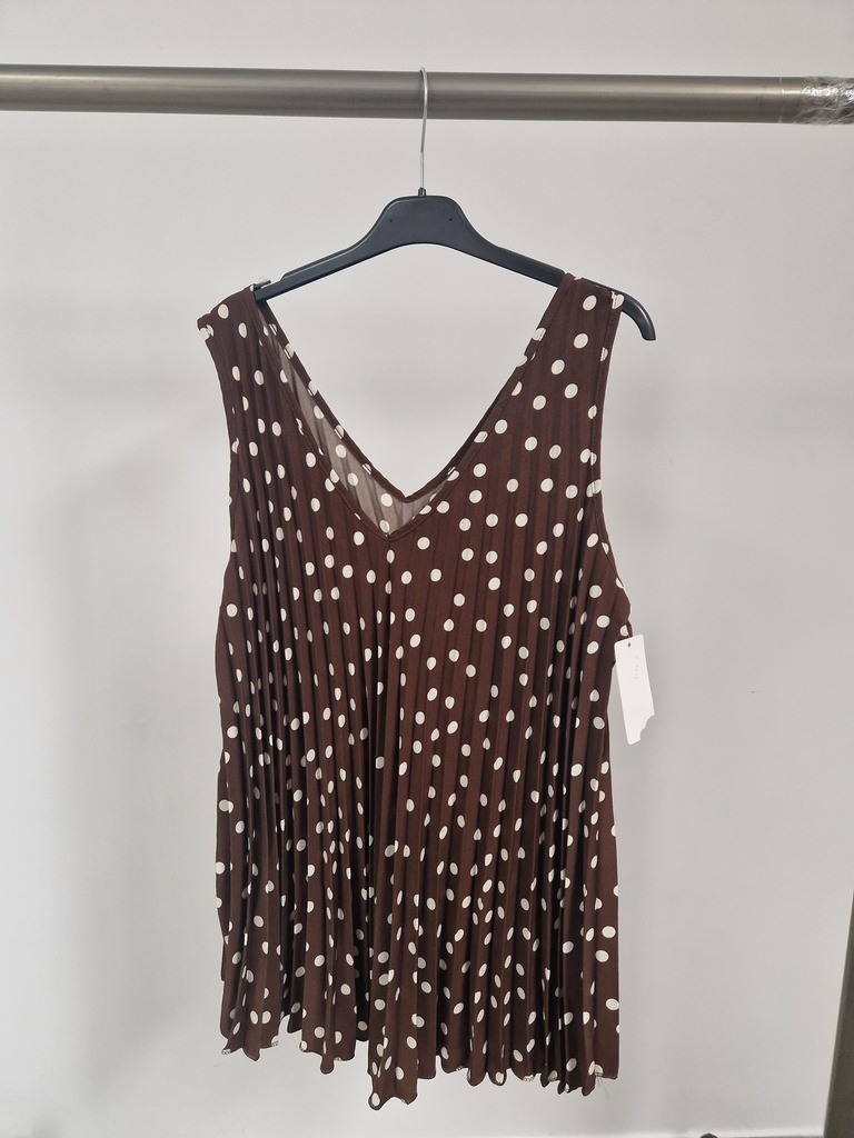 Top plissé chocolat petits pois