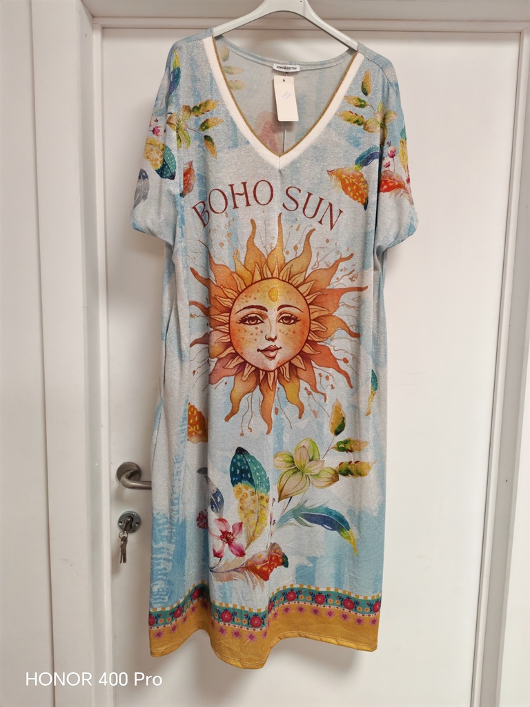 Robe longue pailletée soleil