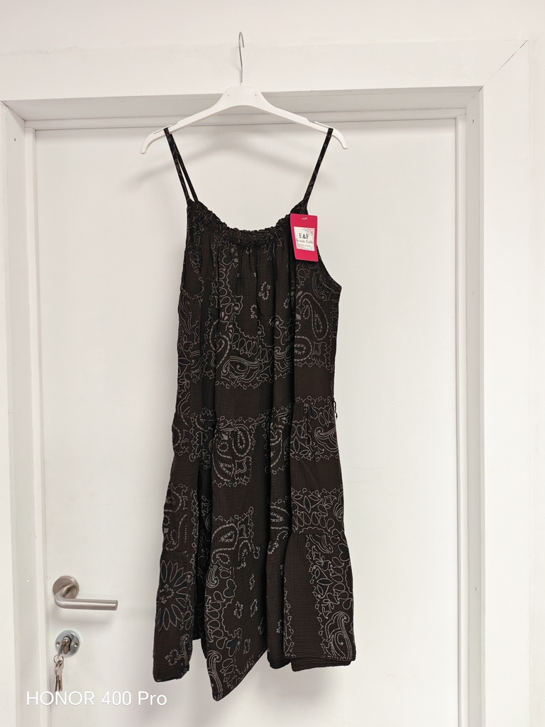 Robe bandana fines bretelles chocolat