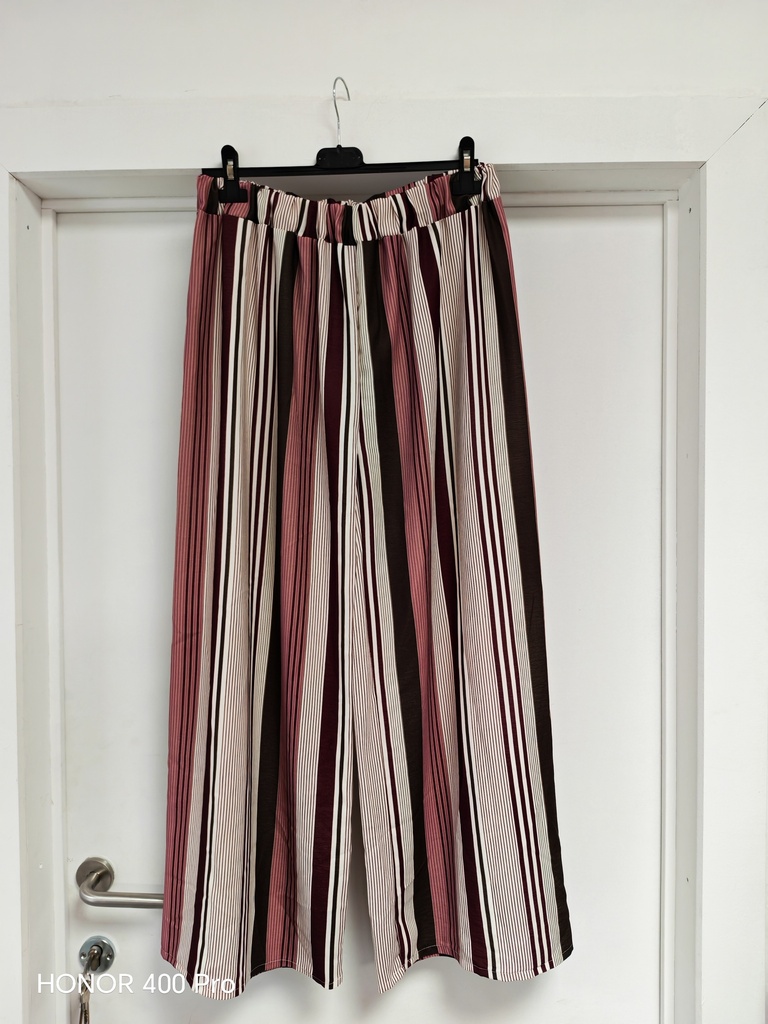 Pantalon ligné "Joy" bordeaux