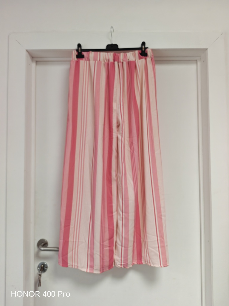 Pantalon ligné "Joy" rose