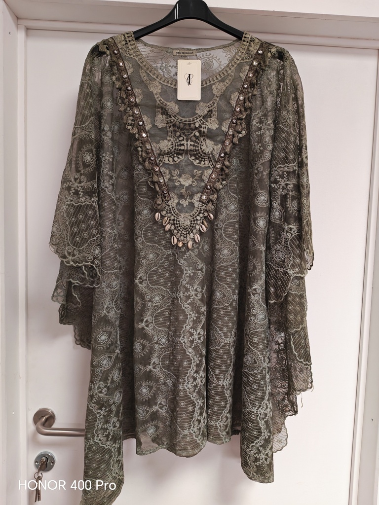 Paréo-blouse "Denteline" kaki