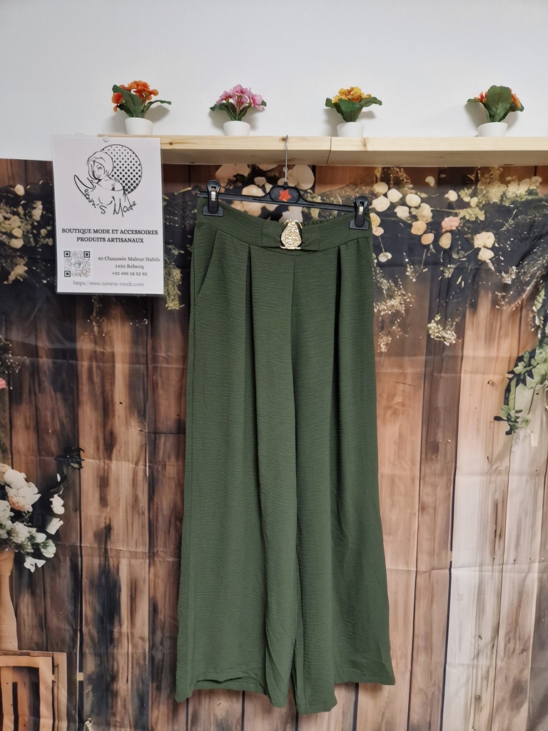 Pantalon fluide "Gina" taille 2 Kaki