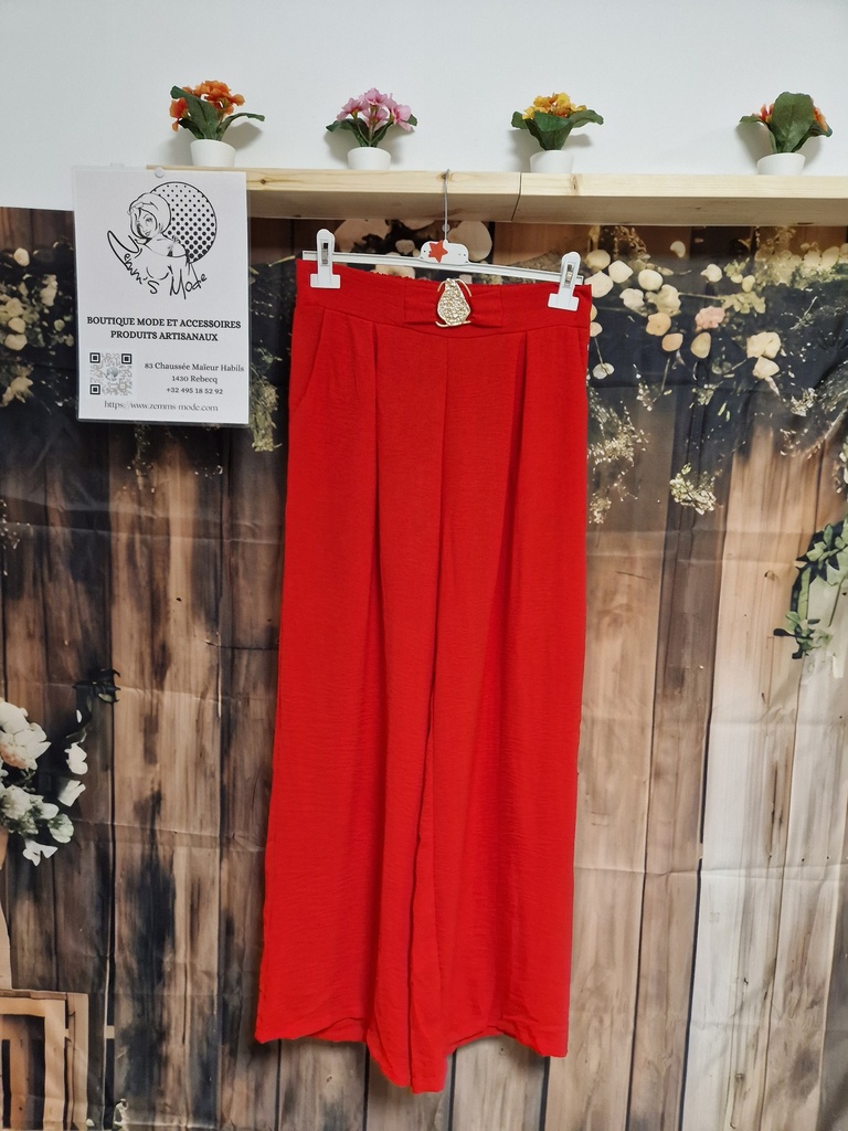 Pantalon fluide "Gina" taille 1 Rouge