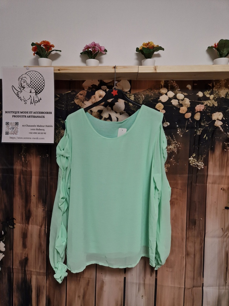 Blouse "Dolly" vert eau