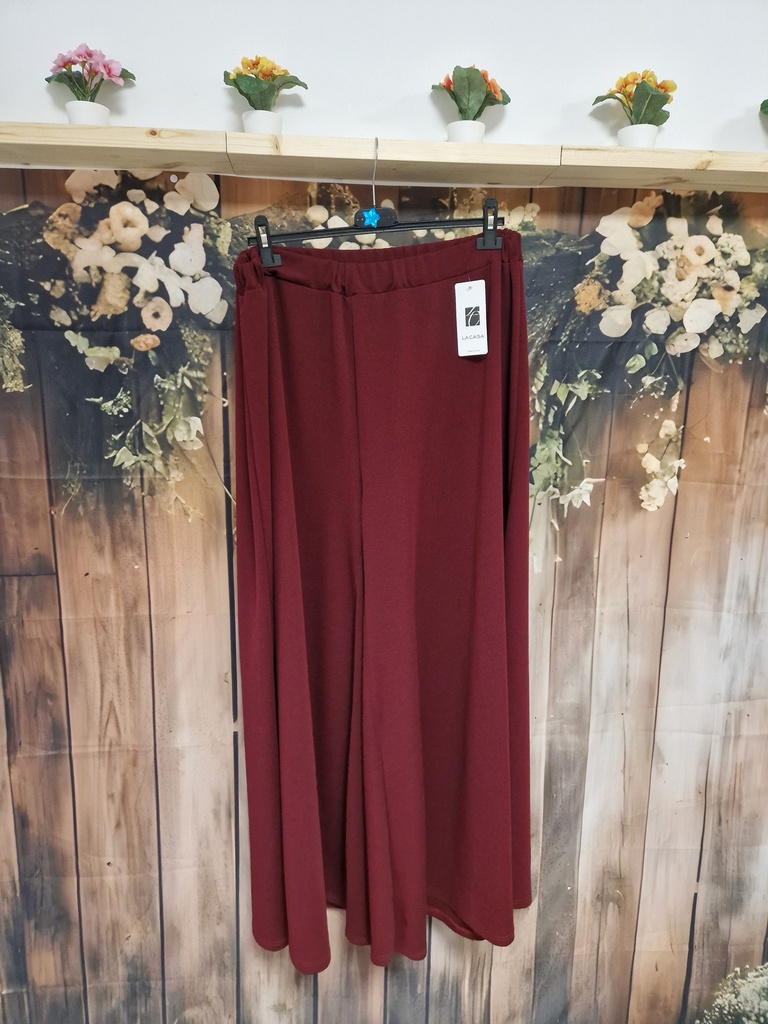Pantalon "Teva" large et fluide Bordeaux