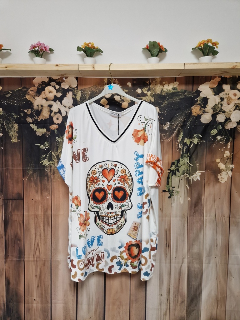 Blouse matière maillot Santa Muerte