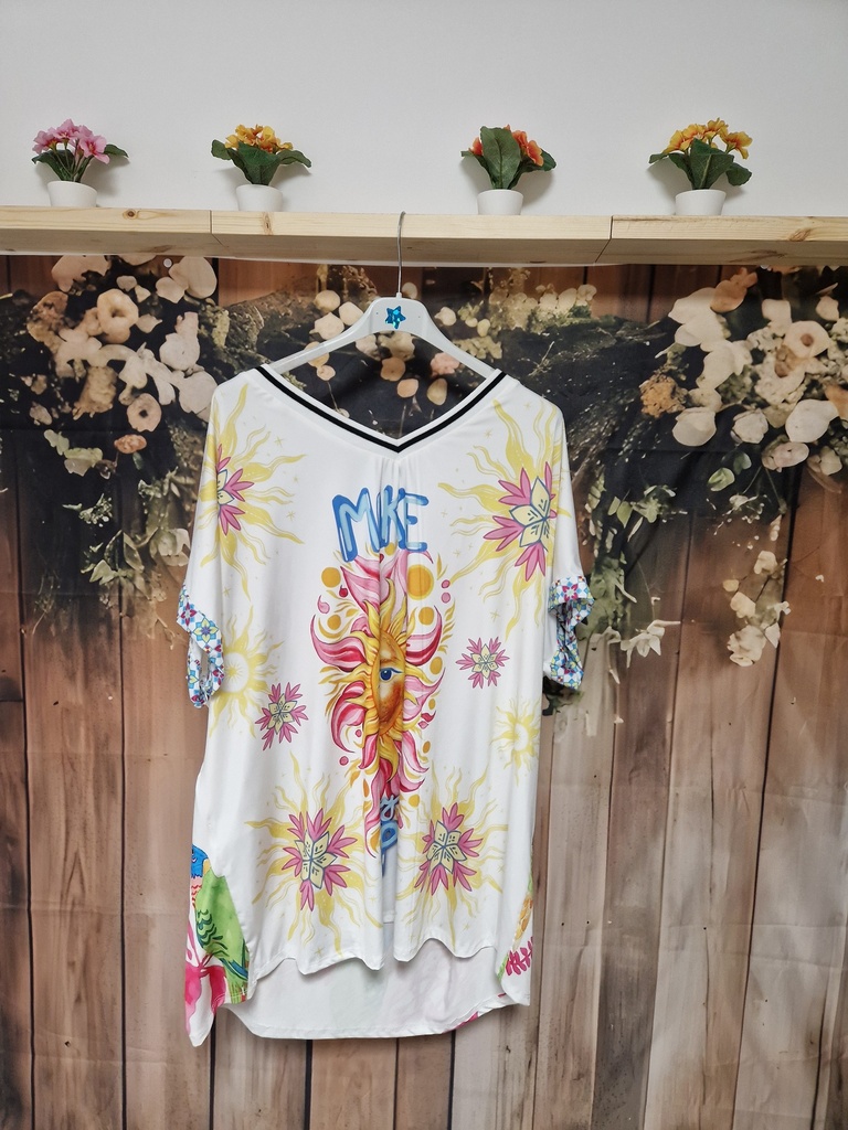 Blouse matière maillot Soleil perroquet