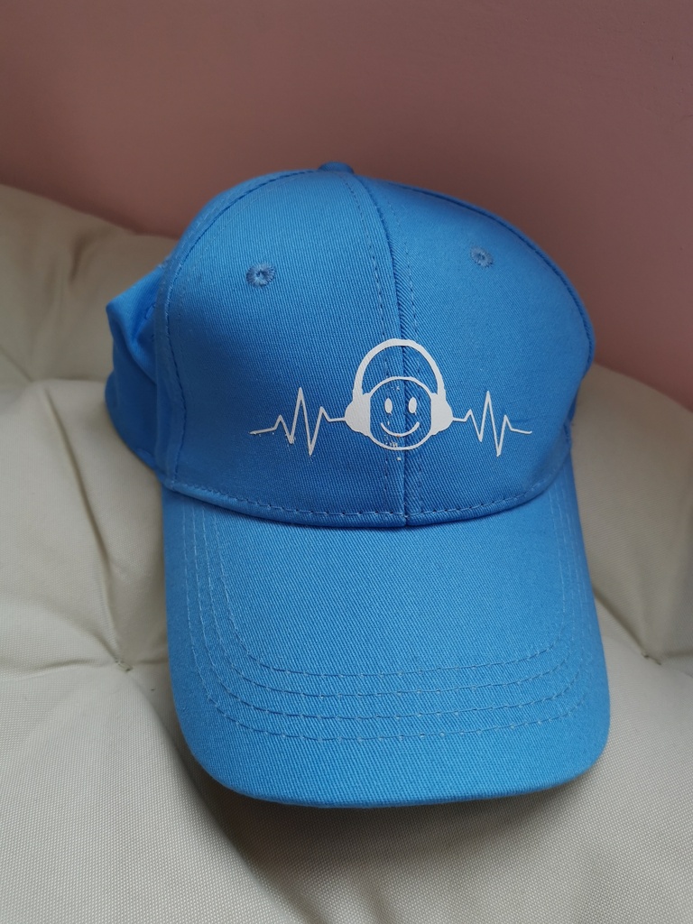 Casquette coton enfant bleue smiley vibes