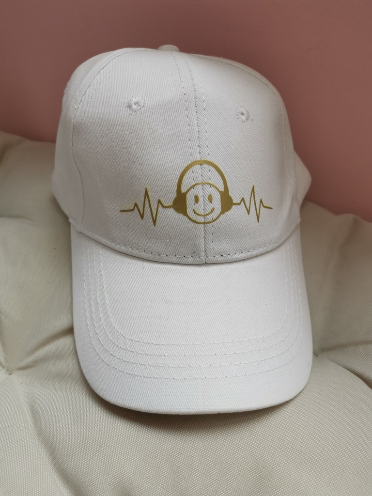 Casquette coton enfant blanche smiley vibes