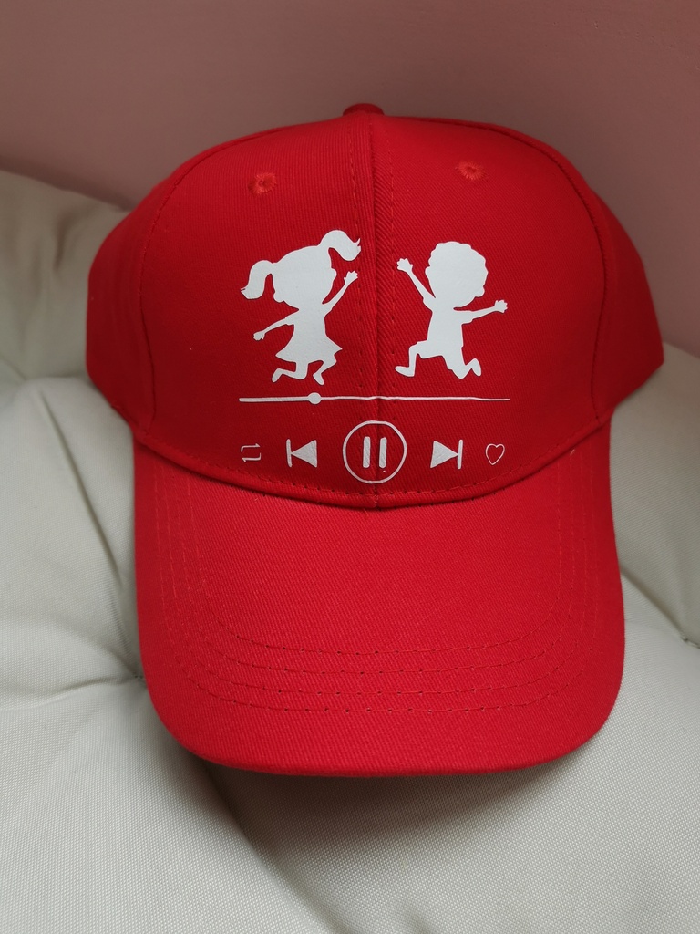 Casquette coton enfant rouge lecture audio