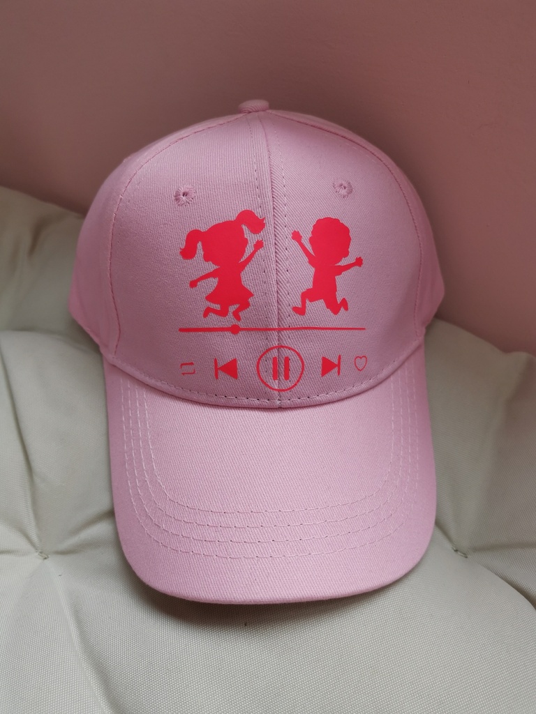 Casquette coton enfant rose lecture audio