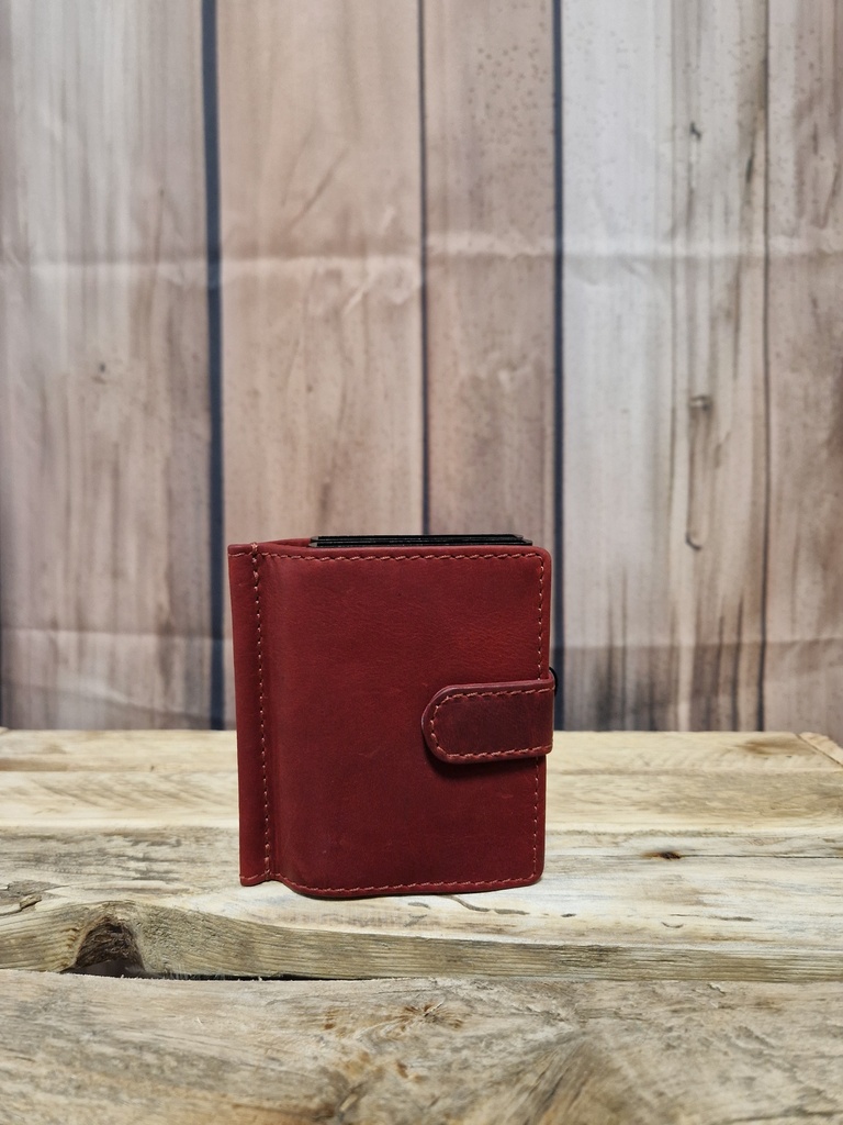 Pochette cuir double étui cartes "Simia" Bordeaux