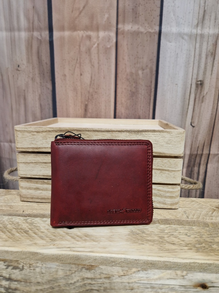 Portefeuille cuir "Nino" rouge