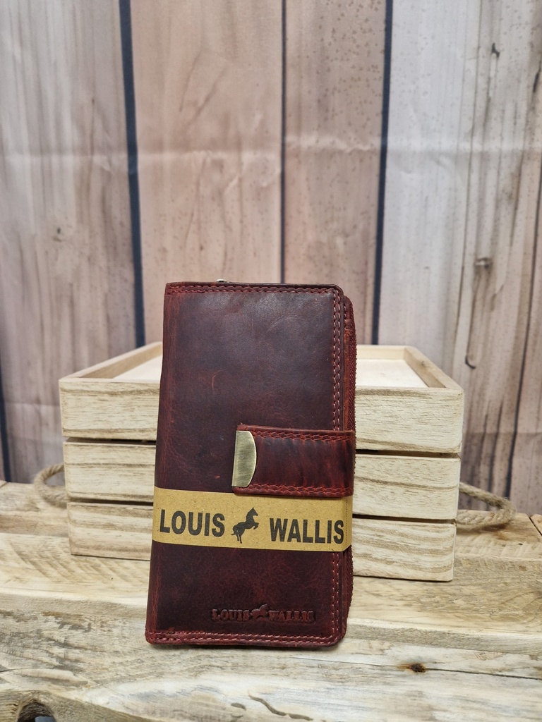 Portefeuille cuir "Loris" bordeaux
