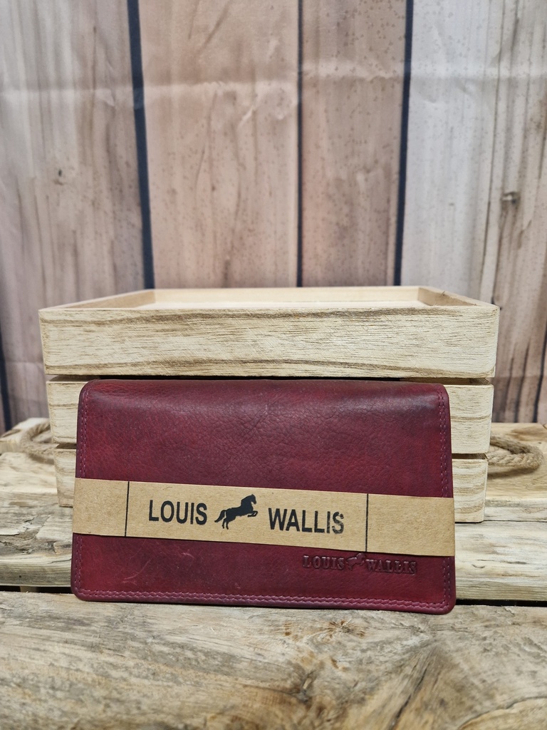 Portefeuille cuir "Alexis" bordeaux