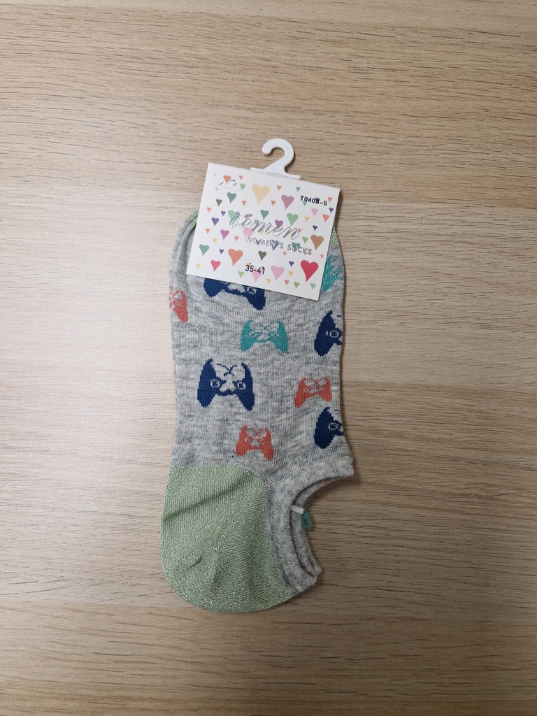 Socquettes chats multicolore pailletées 35/41 grises clairs