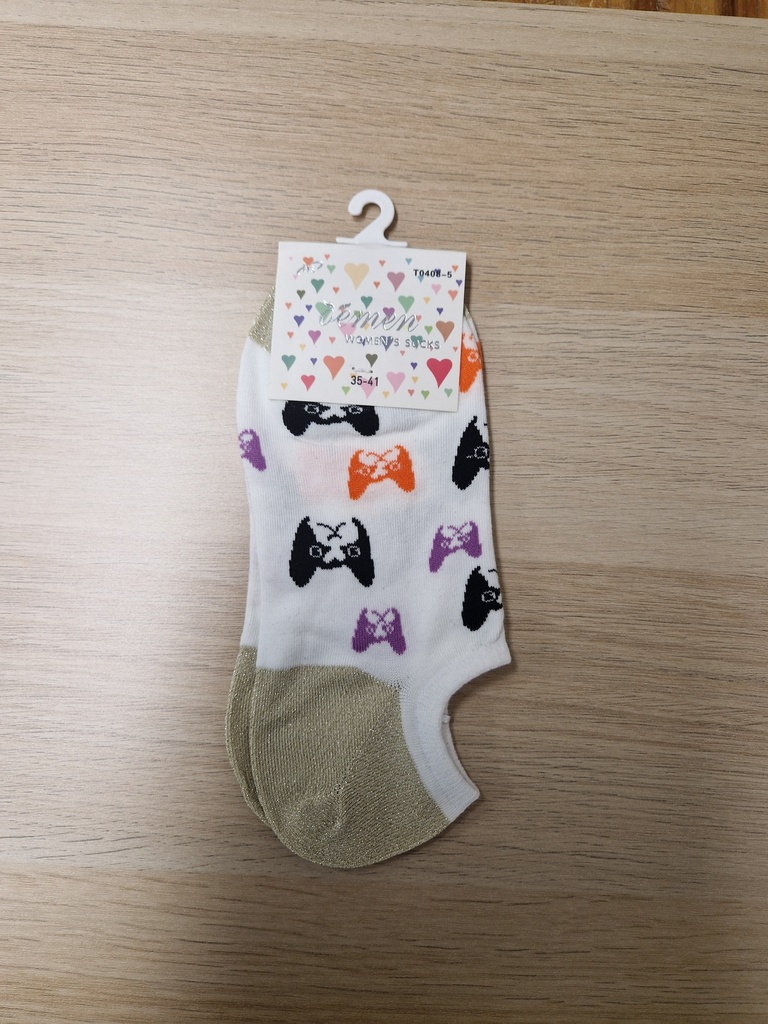 Socquettes chats multicolore pailletées 35/41 blanches