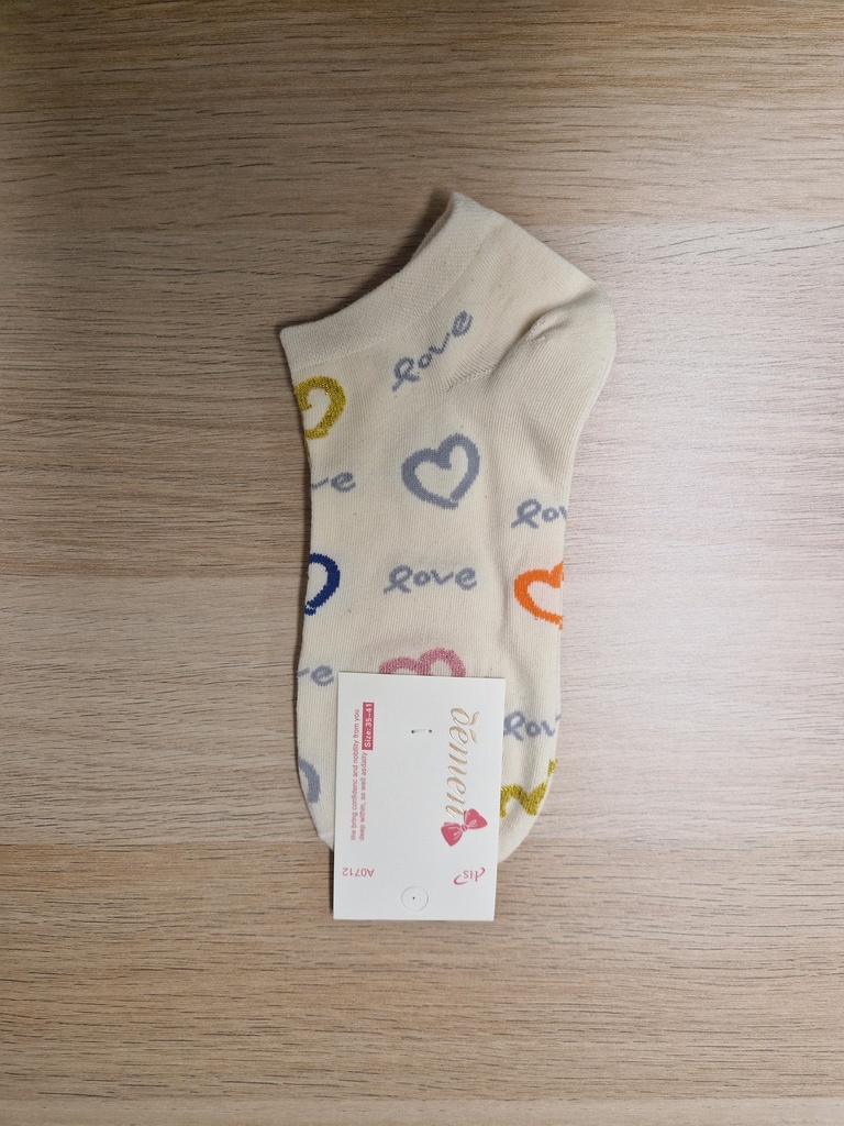 Socquettes pailletées Love cœurs 35/41 beiges