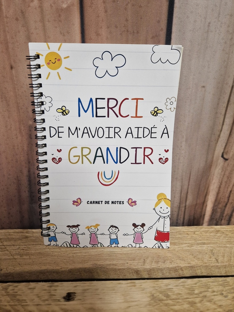 Carnet "Merci de m'avoir aidé à grandir"