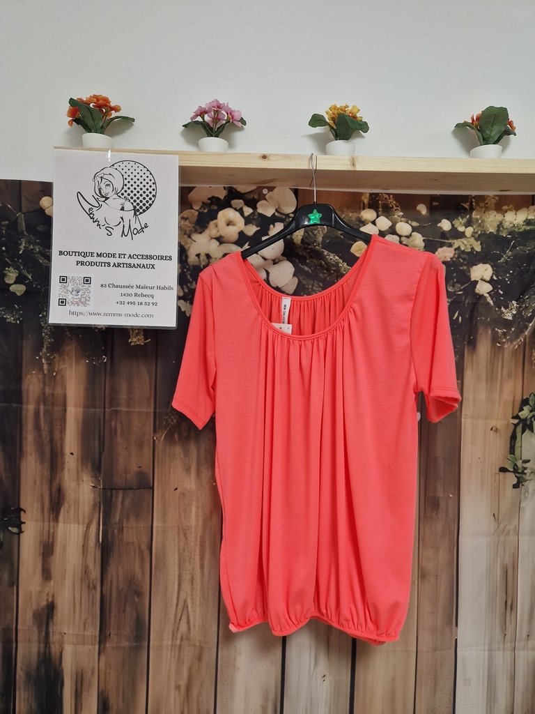 T-shirt "Mélanie" PT corail fluo