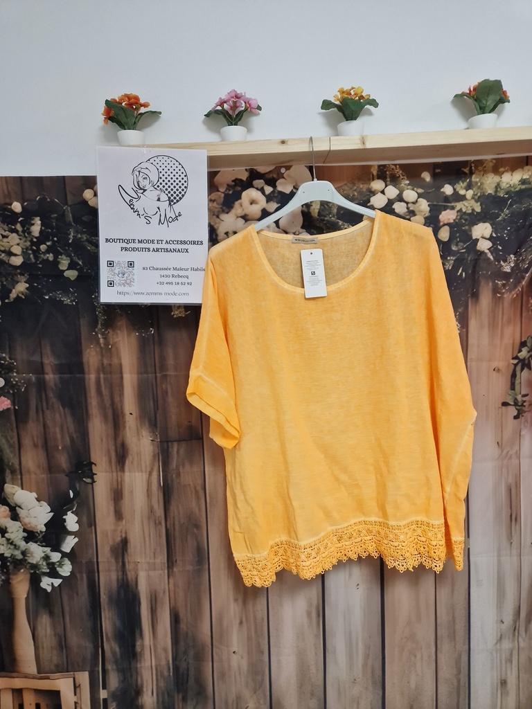 Blouse "Rima" orange fluo