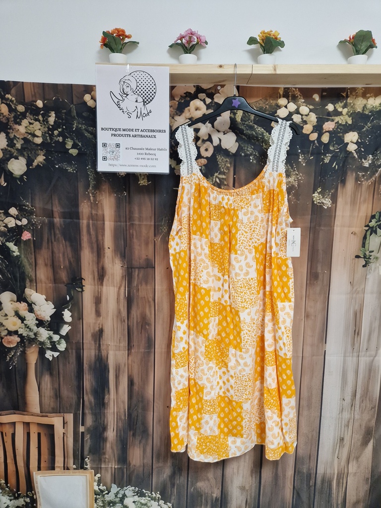 Robe duo bandana blanche et orange